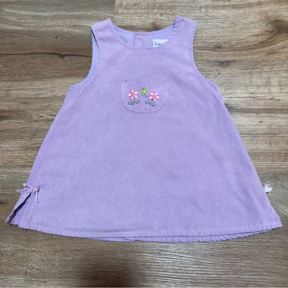 Samara Lavender Sleeveless Dress with Floral Embroidery Size 12 Months